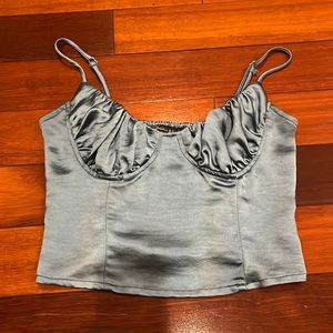 KENDALL AND KYLIE BLUE CORSET TOP SIZE SMALL